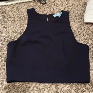 She + sky navy blue crop top size small